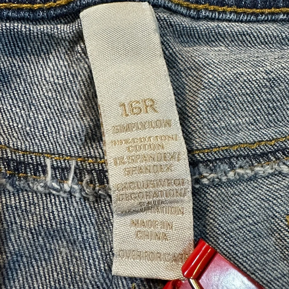 Justice frayed denim with sequins pockets shorts‎ size 16R girls